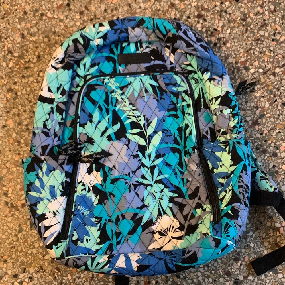 Vera Bradley backpack camofloral blue plant print